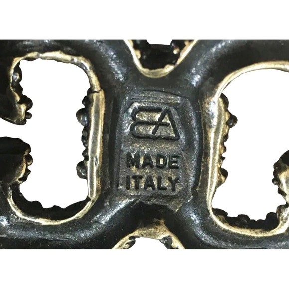 Vtg Emporio Armani EA Italy Womens Pebble Leather Belt Embellished Buckle S M main image 7